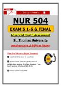 NUR 504 Exams 1-6 & Final &ndash; Advanced Health Assessment &lpar;Latest 2026&sol;2027&rpar; Actual Questions & Answers  &vert; Updated PDF &lpar;St&period; Thomas University&rpar;