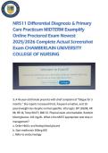 NR511 Differential Diagnosis & Primary Care Practicum MIDTERM Examplify Online Proctored Exam Newest 2025&sol;2026 Complete Actual Screenshot Exam CHAMBERLAIN UNIVERSITY COLLEGE OF NURSING