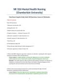 NR 326 Mental Health Nursing &lpar;Chamberlain University&rpar;&NewLine;Final Exam Complete Study Guide 200 Questions&comma; Answers & Rationales&NewLine;