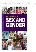 Test Bank for The Psychology of Sex and Gender&comma; 3rd Edition by Jennifer K&period; Bosson&comma; Camille E&period; Buckner & Joseph A&period; Vandello &vert; Questions & Answers &vert; 2027