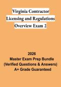 Virginia Contractor Licensing and Regulations Overview Exam 2 &vert; VA Contractor License Exam Study Guide 2026