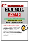 NUR 6011 Exam 2 &ndash; Advanced Pharmacology William Paterson University &lpar;2026&sol;2027&rpar; Questions & Answers with Rationales &lpar;100&percnt; Verified&rpar;