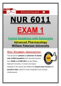 NUR 6011 Exam 1 &ndash; Advanced Pharmacology William Paterson University &lpar;2026&sol;2027&rpar; Questions & Answers with Rationales &lpar;100&percnt; Verified&rpar;