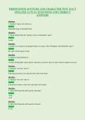 FIREFIGHTER APTITUDE AND CHARACTER TEST &lpar;FACT&NewLine;UPDATED ACTUAL QUESTIONS AND CORRECT&NewLine;ANSWERS
