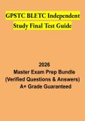 GPSTC BLETC Independent Study Final Test Guide 2026 &vert; Georgia Basic Law Enforcement Exam Study Guide