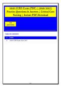 Adult CCRN Exam &lpar;PDF&rpar; &vert; &lpar;2026&sol;2027&rpar; &NewLine;Practice Questions & Answers &vert; Critical Care &NewLine;Nursing &vert; Instant PDF Download