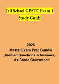 Jail School GPSTC Exam 1 Study Guide 2026 &vert; Georgia Basic Jail Officer Training Practice Questions