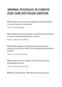 ABNORMAL PSYCHOLOGY 8E COMPLETE&NewLine;STUDY GUIDE WITH SOLVED QUESTIONS