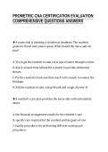 PROMETRIC CNA CERTIFICATION EVALUATION&NewLine;COMPREHENSIVE QUESTIONS ANSWERS