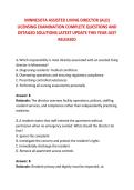 MINNESOTA ASSISTED LIVING DIRECTOR &lpar;ALD&rpar; &NewLine;LICENSING EXAMINATION COMPLETE QUESTIONS AND &NewLine;DETAILED SOLUTIONS LATEST UPDATE THIS YEAR JUST &NewLine;RELEASED