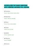 ACCUPLACER TEST BANK QUESTIONS&NewLine;WITH VERIFIED ANSWERS FULL REVIEW