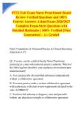  FITZ Exit Exam Nurse Practitioner Board Review Verified Questions and 100&percnt; Correct Answers Actual Exam 2026&sol;2027 Complete Exam-Style Questions with Detailed Rationales &vert; 100&percnt; Verified &vert; Pass Guaranteed &ndash; A&plus; Graded