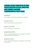 ACEABLE AGENT PRINCIPLES OF REAL&NewLine;ESTATE UPDATED ACTUAL QUESTIONS&NewLine;AND CORRECT ANSWERS&NewLine;COMPREHENSIVE STUDY GUIDE