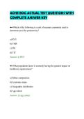 ACHE BOG ACTUAL TEST QUESTIONS WITH&NewLine;COMPLETE ANSWER KEY