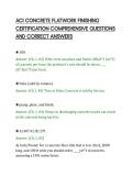ACI CONCRETE FLATWORK FINISHING&NewLine;CERTIFICATION COMPREHENSIVE QUESTIONS&NewLine;AND CORRECT ANSWERS