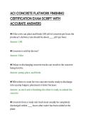 ACI CONCRETE FLATWORK FINISHING&NewLine;CERTIFICATION EXAM SCRIPT WITH&NewLine;ACCURATE ANSWERS