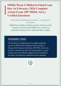 NR566 WEEK 4 MIDTERM FINAL EXAM DUE 1ST FEBRUARY 2026 COMPLETE ACTUAL EXAM 100 NR566 ADVANCED PHARMACOLOGY QUESTIONS AND CORRECT ANSWERS PLUS RATIONALES&vert; INSTANT DOWNLOAD