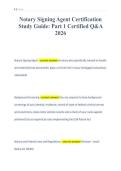 Notary Signing Agent Certification&NewLine;Study Guide&colon; Part 1 Certified Q&A&NewLine;2026
