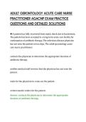 ADULT GERONTOLOGY ACUTE CARE NURSE&NewLine;PRACTITIONER AGACNP EXAM PRACTICE&NewLine;QUESTIONS AND DETAILED SOLUTIONS