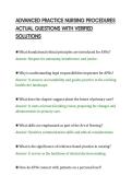 ADVANCED PRACTICE NURSING PROCEDURES&NewLine;ACTUAL QUESTIONS WITH VERIFIED&NewLine;SOLUTIONS