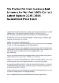 Nha Practice Pct Exam Questions And Answers A&plus; Verified 100&percnt; Correct Latest Update 2025 &sol;2026 Guaranteed Pass Exam
