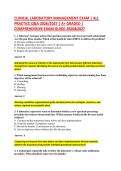 CLINICAL LABORATORY MANAGEMENT EXAM &vert; ALL &NewLine;PRACTICE Q&A 2026&sol;2027 &vert; A&plus; GRADED &vert; &NewLine;COMPREHENSIVE EXAM GUIDE 2026&2027