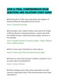 AFSB 151 FINAL COMPREHENSIVE EXAM&NewLine;QUESTIONS AND SOLUTIONS STUDY GUIDE