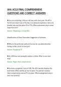 AHA ACLS FINAL COMPREHENSIVE&NewLine;QUESTIONS AND CORRECT ANSWER