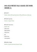AHA ACLS PRETEST FULLY SOLVED TEST PAPER&NewLine;GRADED A&plus;&NewLine;