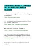 AHIMA CDIP COMPLETE EXAMINATION&NewLine;TEST QUESTIONS WITH VERIFIED&NewLine;SOLUTIONS