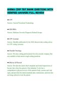 AHIMA CDIP TEST BANK QUESTIONS WITH&NewLine;VERIFIED ANSWERS FULL REVIEW&NewLine;