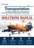 Solutions Manual &mdash; Transportation&colon; A Global Supply Chain Perspective&comma; 10th Edition &lpar;Novack&comma; Gibson & Suzuki&comma; 2024&rpar;&comma; Chapters 1-13 &vert; All Chapters Covered&NewLine;