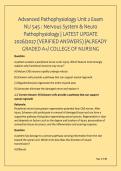 Advanced Pathophysiology Unit 2 Exam  NU 545 &colon; Nervous System & Neuro  Pathophysiology &vert; LATEST UPDATE  2026&sol;2027 &lpar;VERIFIED ANSWERS&rpar; &vert;ALREADY  GRADED A&plus;&sol; COLLEGE OF NURSING 