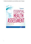 Complete Test Bank for Essential Health Assessment 2nd Edition by Janice M&period; Thompson All Chapters 1&ndash;24 Questions and Answers 2027&excl; ALREADY RATED A&plus; 100&percnt; CORRECT ANSWERS