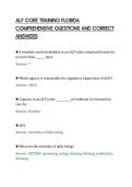 ALF CORE TRAINING FLORIDA&NewLine;COMPREHENSIVE QUESTIONS AND CORRECT&NewLine;ANSWERS