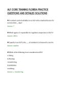 ALF CORE TRAINING FLORIDA PRACTICE&NewLine;QUESTIONS AND DETAILED SOLUTIONS&NewLine;