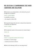 BIO 100 EXAM 3 COMPREHENSIVE TEST PAPER&NewLine;QUESTIONS AND SOLUTIONS