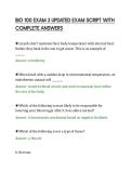 BIO 100 EXAM 3 UPDATED EXAM SCRIPT WITH&NewLine;COMPLETE ANSWERS&NewLine;