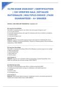 CLTM EXAM 2026&sol;2027 &vert; CERTIFICATION &vert; 100 VERIFIED Q&A &vert; DETAILED RATIONALES &vert; MULTIPLE-CHOICE &vert; PASS GUARANTEED &ndash; A&plus; GRADED