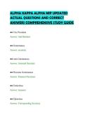 ALPHA KAPPA ALPHA MIP UPDATED&NewLine;ACTUAL QUESTIONS AND CORRECT&NewLine;ANSWERS COMPREHENSIVE STUDY GUIDE