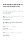 BIO 181 ASU CAPCO EXAM 3 ACTUAL TEST&NewLine;QUESTIONS AND SOLVED ANSWERS