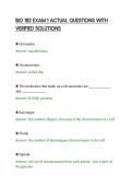 BIO 182 EXAM 1 ACTUAL QUESTIONS WITH&NewLine;VERIFIED SOLUTIONS&NewLine;
