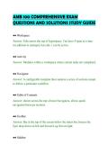 AMB 100 COMPREHENSIVE EXAM&NewLine;QUESTIONS AND SOLUTIONS STUDY GUIDE
