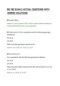 BIO 182 EXAM 2 ACTUAL QUESTIONS WITH&NewLine;VERIFIED SOLUTIONS