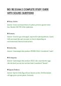 BIO 182 EXAM 2 COMPLETE STUDY GUIDE&NewLine;WITH SOLVED QUESTIONS&NewLine;