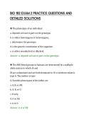 BIO 182 EXAM 2 PRACTICE QUESTIONS AND&NewLine;DETAILED SOLUTIONS&NewLine;