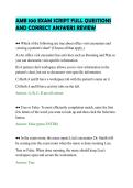 AMB 100 EXAM SCRIPT FULL QUESTIONS&NewLine;AND CORRECT ANSWERS REVIEW
