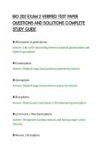 BIO 202 EXAM 2 VERIFIED TEST PAPER&NewLine;QUESTIONS AND SOLUTIONS COMPLETE&NewLine;STUDY GUIDE&NewLine;