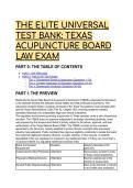 Elite TSBAE Texas Acupuncture Law Jurisprudence Test Bank 2026&sol;2027 &vert;  Q&A &plus; S-Tier Rationale