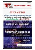 Test Bank For Lehne&rsquo;s Pharmacotherapeutics For Advanced Practice Nurses And Physician Assistants&comma; 3rd Edition By Rosenthal &vert;All Chapters With Verified Answers >> 2026 Updated&period;